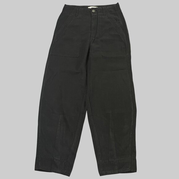 NEW Everlane The Utility Pant in Buttersoft Womens 00 Black Tencel Barrel Leg - Picture 5 of 12